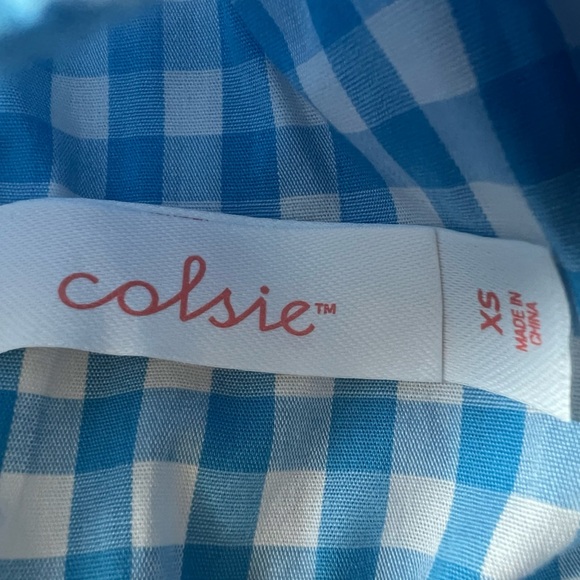 Colsie Milkmaid Blue Gingham Longline Bralette Cropped Tank Top. Size XS. NWT! - Picture 4 of 11